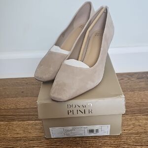 Donald J. Pliner Nude Suede Pointed-Toe Pumps